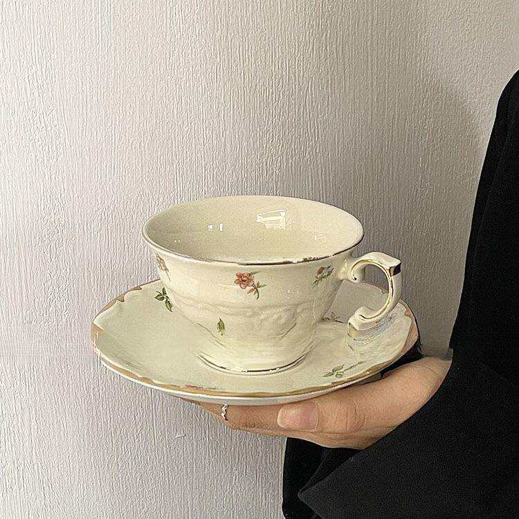 茶杯碟咖啡杯套装花朵浪漫小清新套装法式复古陶瓷杯下午vintage