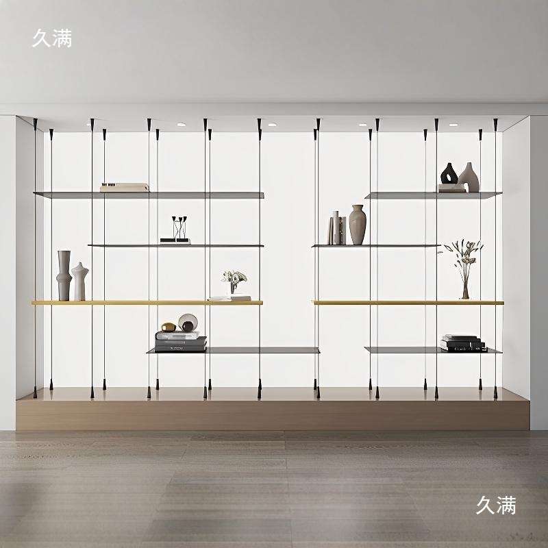 不锈钢层板书架铝板置物架铝合金展示柜吊柜吊架架子客厅金属