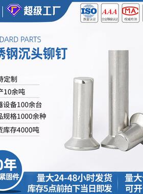 沉头铆钉实心不锈钢304材质嵌入铭牌钉GB869国标通用现货厂家