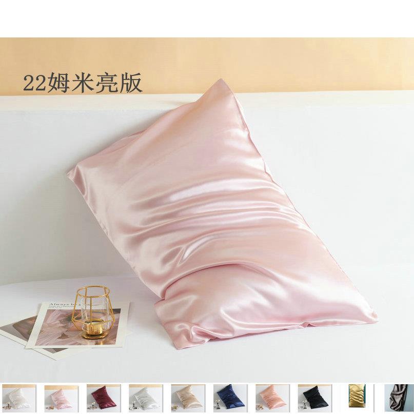 双面真丝亮版枕套100桑蚕丝22姆米重磅睡眠拉链枕套51*76cm