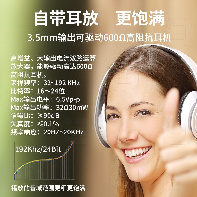 HDM02.I器频分离音hdcp高清192K解码耳放音量可调节高阻抗