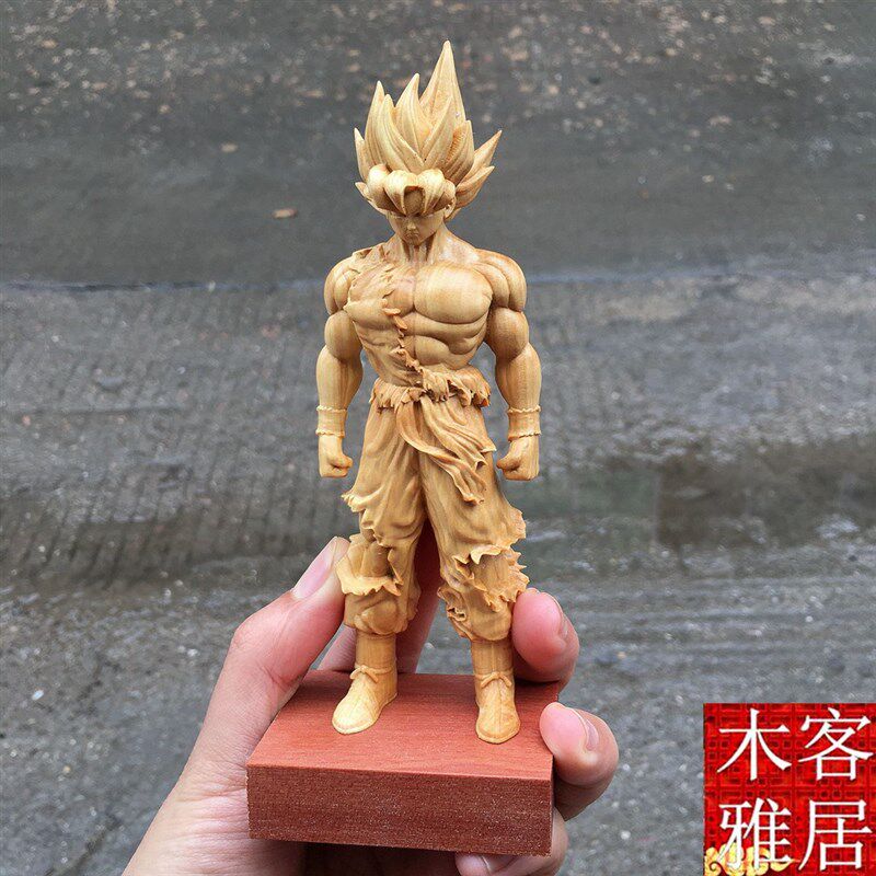 小叶黄杨木崖柏七龙珠摆件龙珠超级赛亚人公仔实木雕漫画手把玩件