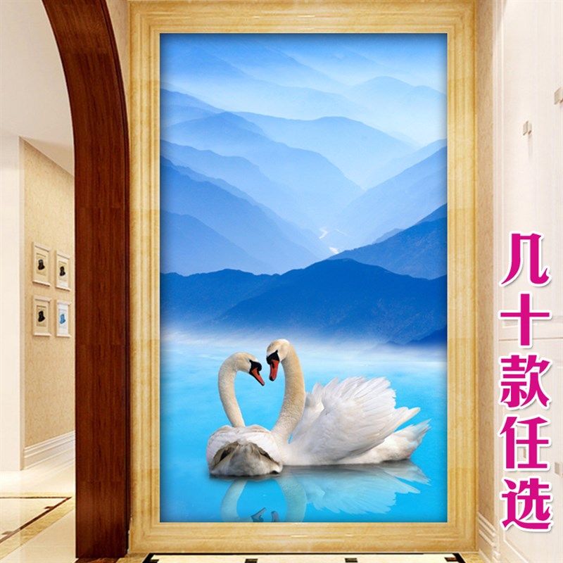 玄关过道墙贴画3d立体壁画自粘防水壁纸客厅墙纸贴纸林荫小道定制