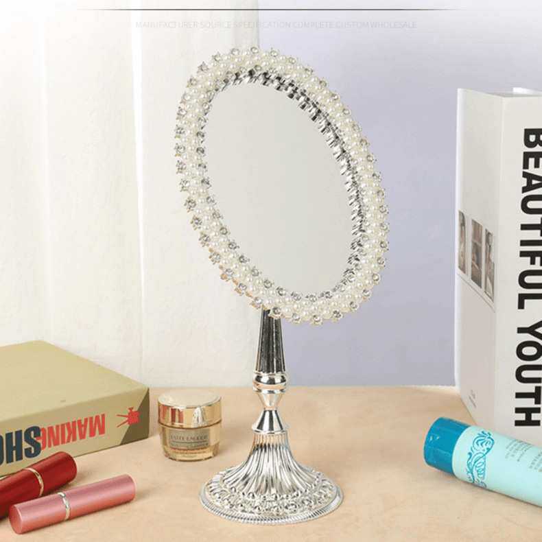 BJ4226欧式复古化妆镜梳妆镜田园金属台式梳妆镜复古梳妆镜