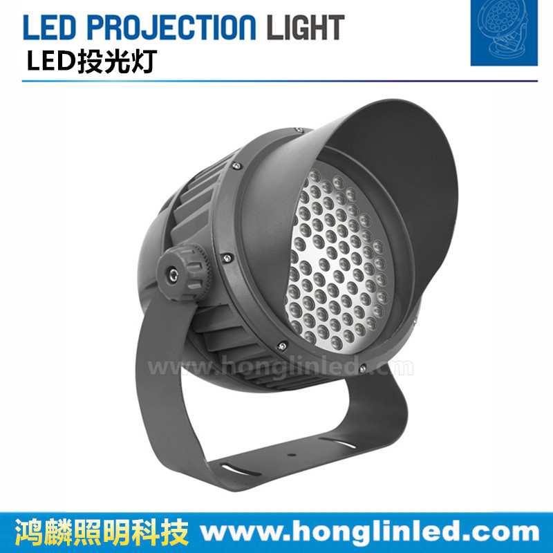 LED72W100W户外照明防水LED大功率西瓜投光灯七彩圆形照树投射灯