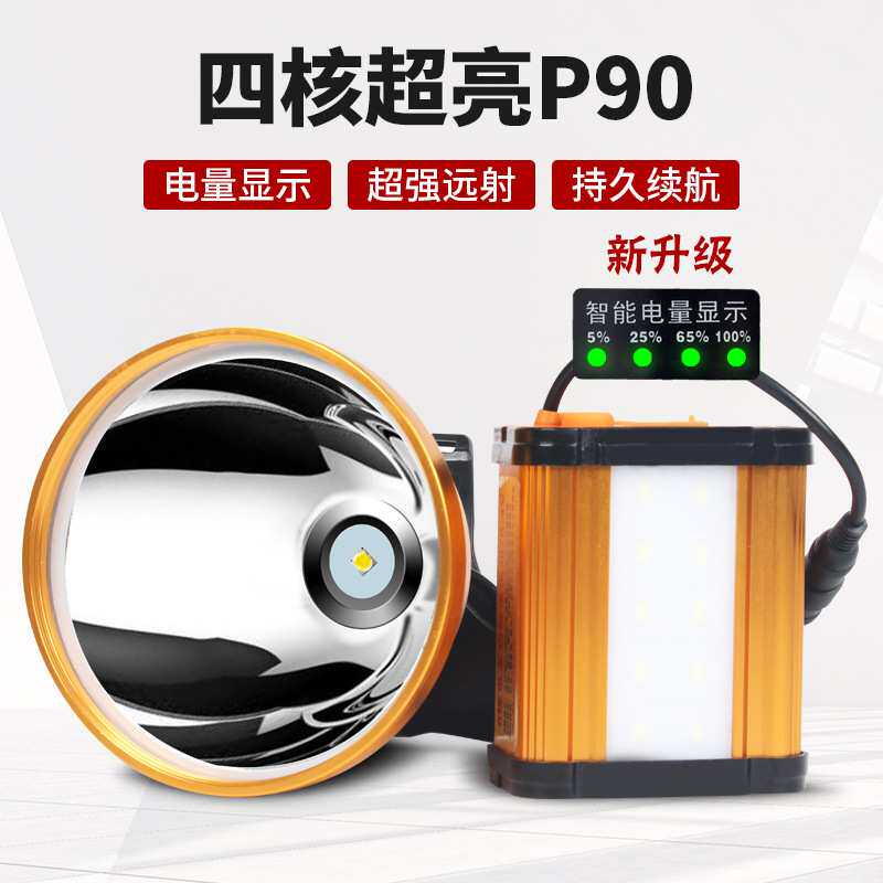 强光充电头灯超亮头戴式远射灯户外夜钓照明大功率手电筒