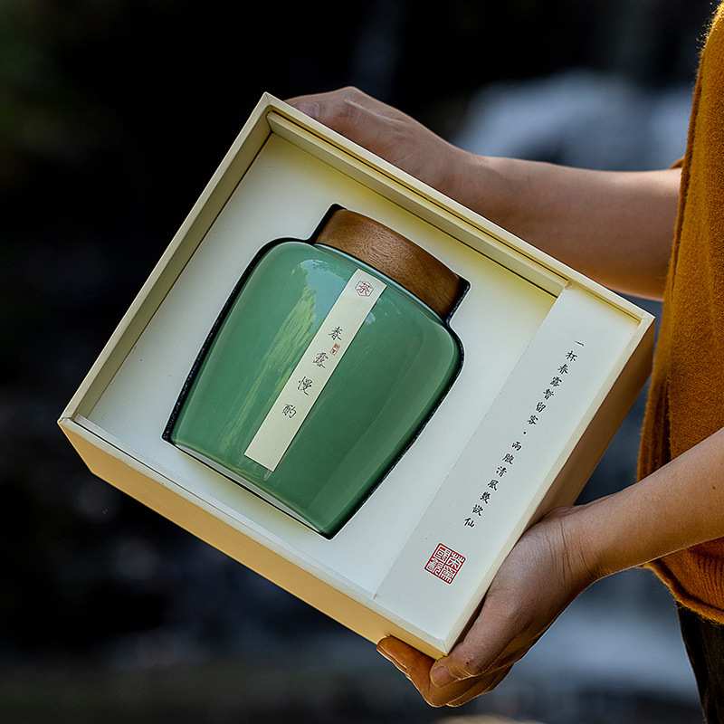 春露慢酌绿茶陶瓷茶叶罐碧螺春龙井单罐礼盒装茶叶包装通用空盒
