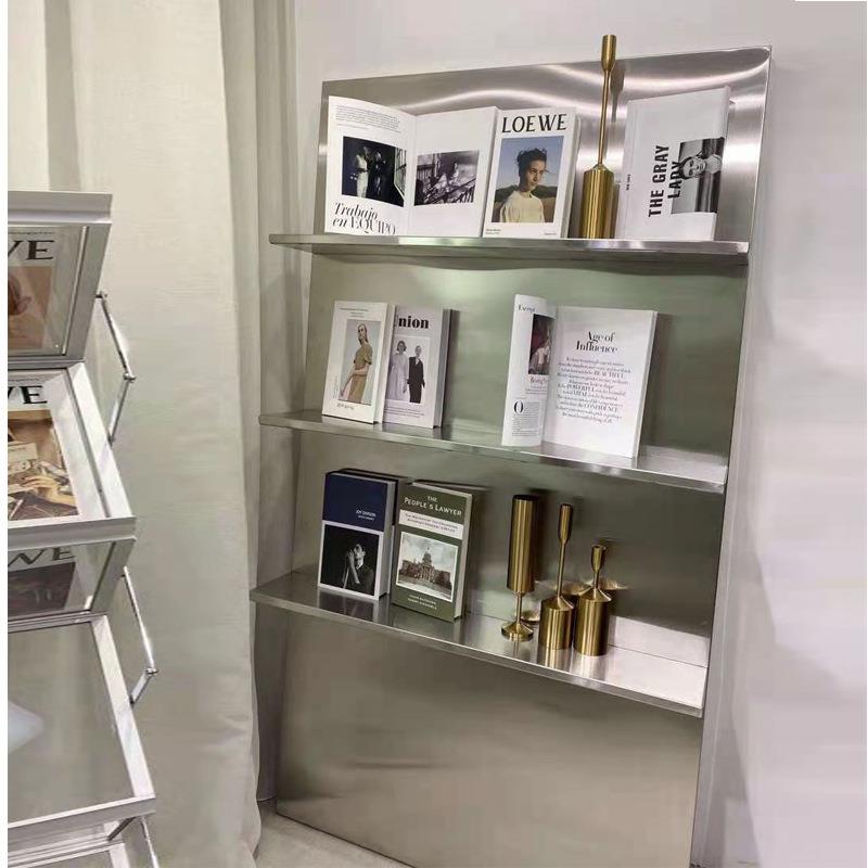 服装店饰品架落地多层鞋架货架不锈钢道具陈列架鞋店展示架ins风