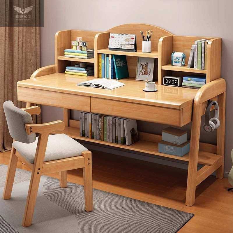 实木书桌手动升降桌中学生书桌卧室家用简约书桌书架一体写字桌椅,3C数码配件,摄像机配件,淘宝优惠券,粉丝福利购,淘宝优惠卷