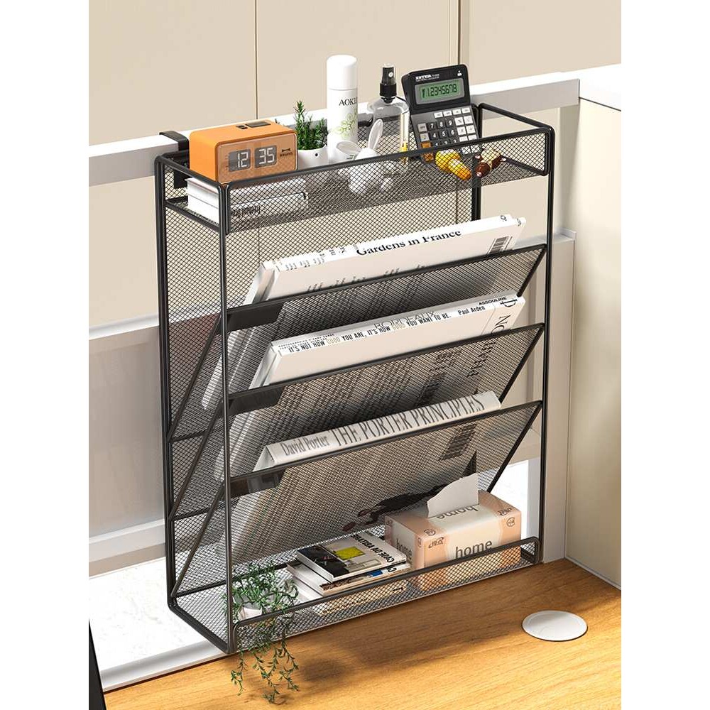 金属壁挂式文件架资料整理办公室桌面文件悬挂置物架挂墙文件夹收