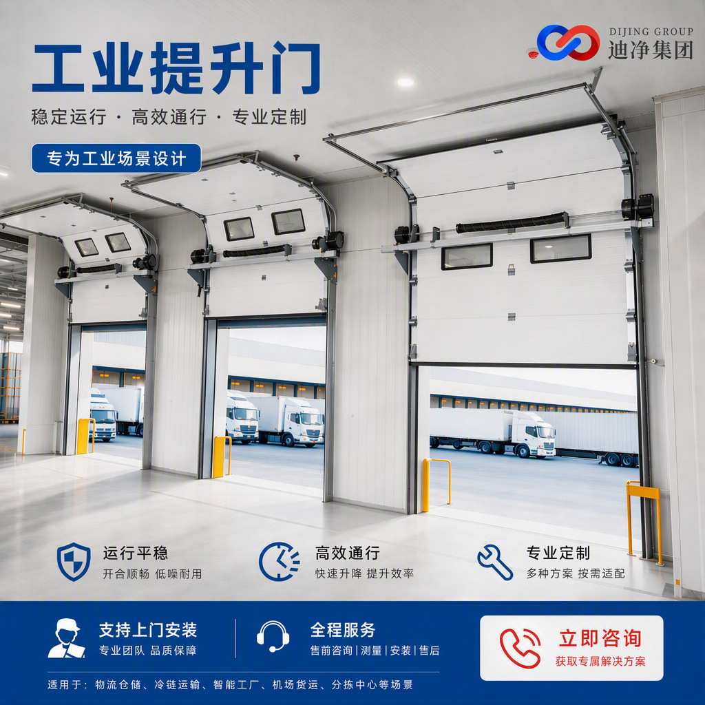 工业滑升门物流装卸货平台翻板提升门仓储月台保温电动垂直提升门