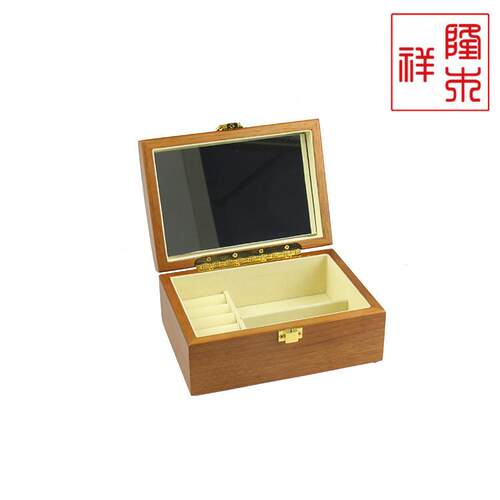 现货时尚翻盖带锁首饰盒 欧式绒布木质收纳首饰盒 复古精致饰品盒