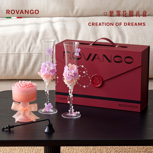 ROVANGO原创手工玻璃香槟杯礼盒
