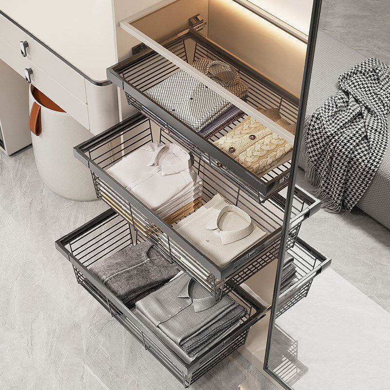 衣柜拉篮抽屉式密网加深分层抽拉裤架伸缩拉篮网格衣服收纳篮衣柜,基础建材,衣柜拉篮,淘宝优惠券,粉丝福利购,淘宝优惠卷