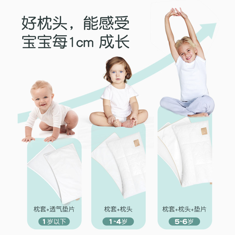 安睡云儿童枕头2-3-6岁婴儿枕0-1幼儿园宝宝小孩学生四季通用加长