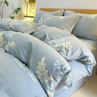 纯棉磨毛床单单件全棉加厚被单枕套三件套2024新款垫单四季1米5