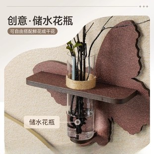 水培绿植餐厅装饰画创意挂钟客厅电视背景墙挂画2025新款立体钟表