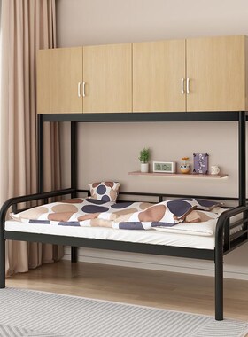 上柜下床铁架床铁艺架子床储物床员工宿舍床工厂单人单层成人床