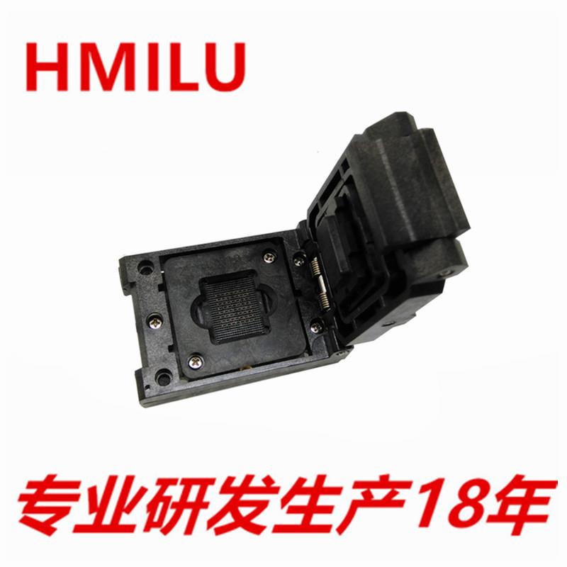 厂家翻盖弹片IC测试治具不带板 0.8mmBGA64老化测试座