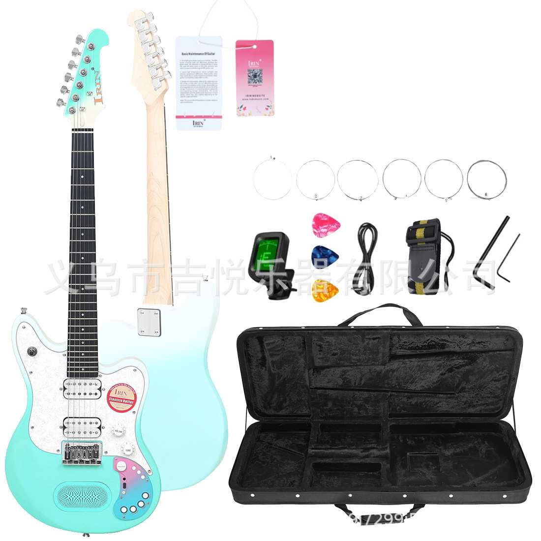 新款电吉他内置音箱效果器可连接蓝牙电吉他24品电吉它摇滚guitar