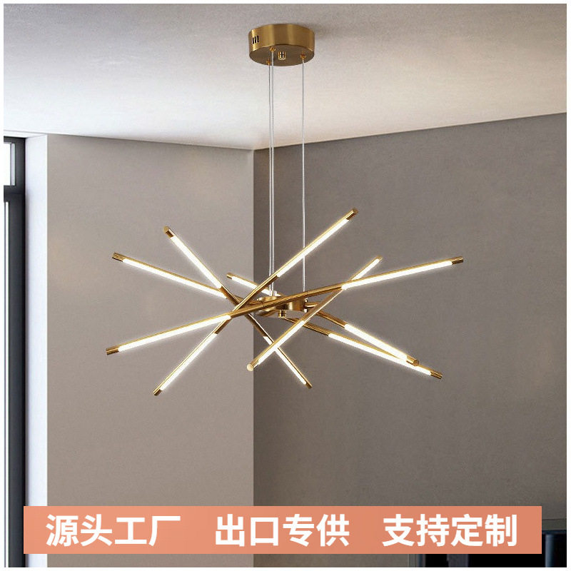 现代轻奢北欧极简客厅卧室卧室可拆卸线条吸顶灯吊灯餐吊创意