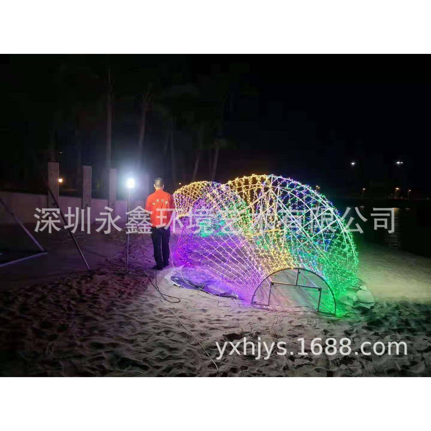 商场酒店楼盘美陈彩色发光气球 源头厂家制作光雕LED铁艺气球装饰