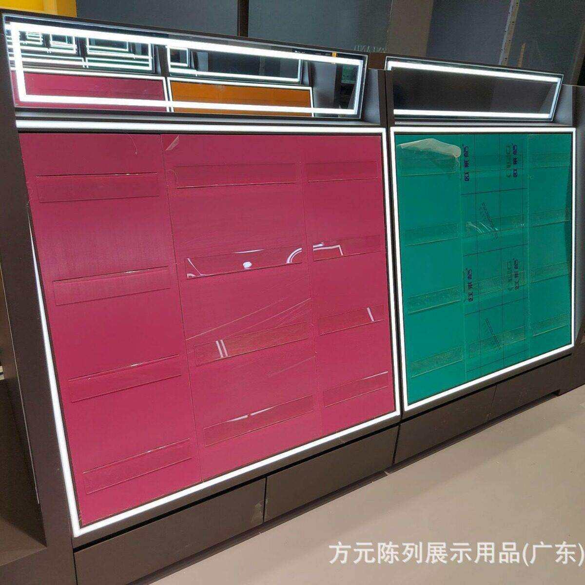 护肤品面膜柜美妆展示柜台中岛货架调色师wowcolor展示架展柜收纳