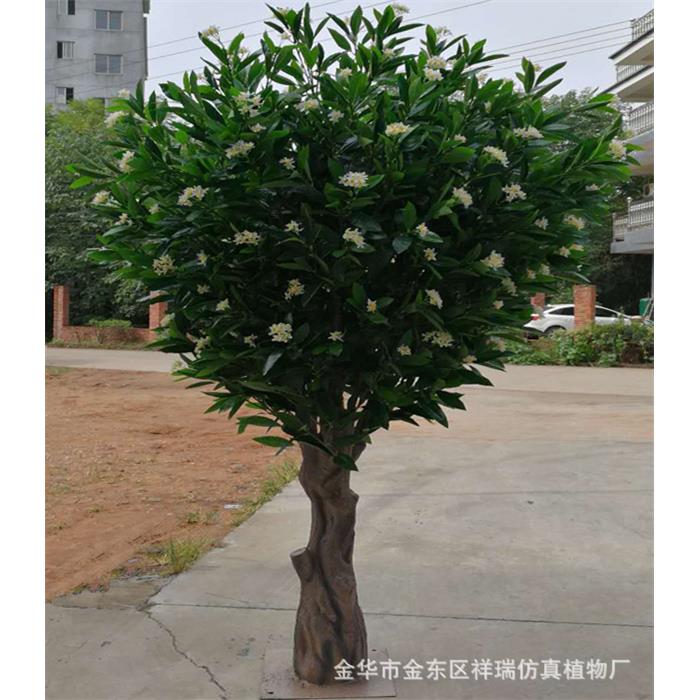 仿真桂花树人造假树仿真盆景假树枝桂花多色绢花荔枝叶厂家