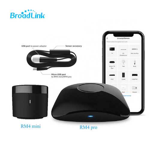 Broadlink博联RM4Pro/MINI+HTS2红外射频遥控器智能家居远程操控