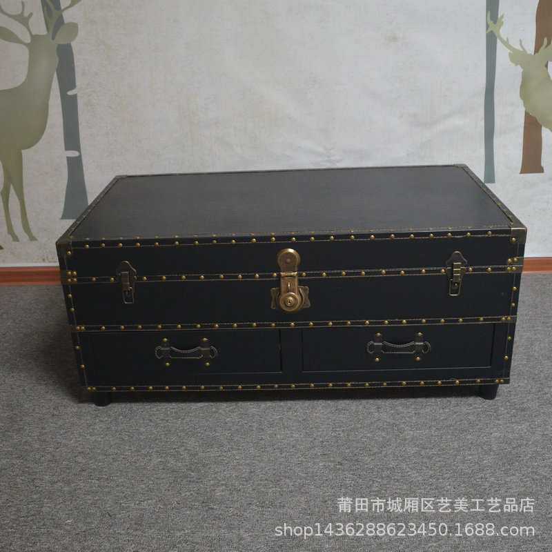 复古美式乡村家用茶几客厅咖啡馆做旧创意多功能小户型简易茶桌