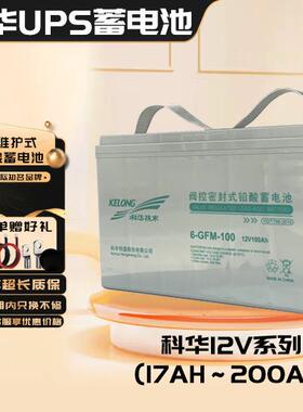 科华蓄电池6-GFM-100 铅酸免维护蓄电池12V100AH机房监控设备专用