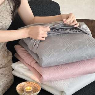 简约风夹棉绗缝床笠 薄床褥垫子 席梦思床垫保护罩可机洗脱卸加高