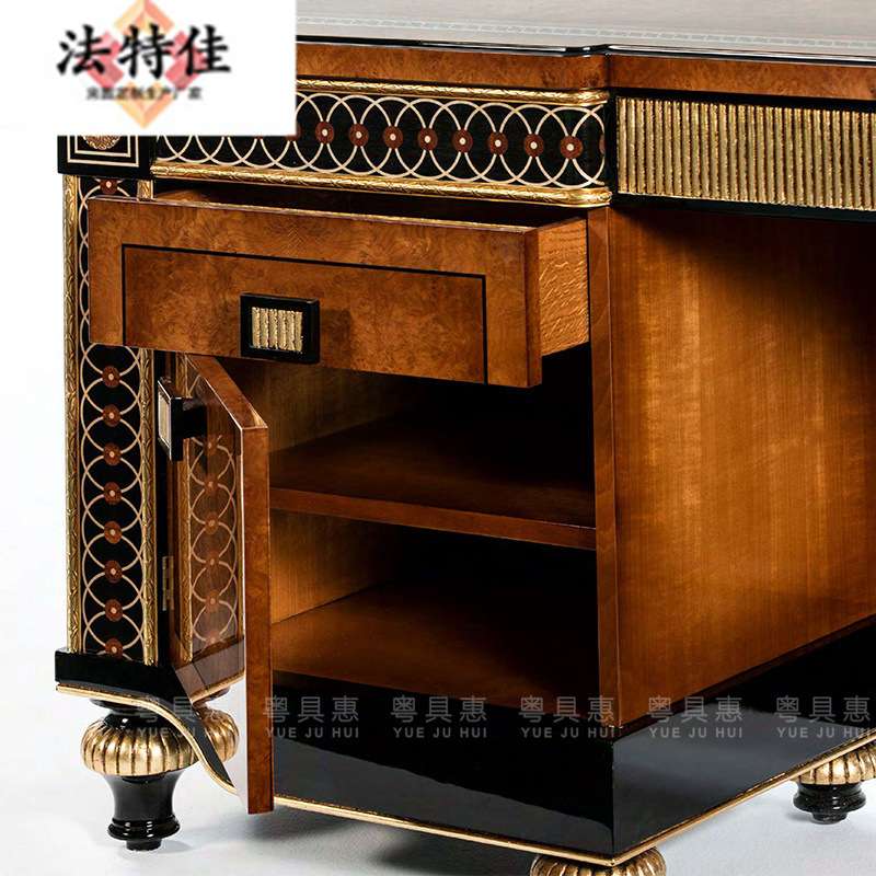 奢华别墅欧式妆台镜组合公主化妆桌女主人房梳妆台妆凳饰品收纳柜