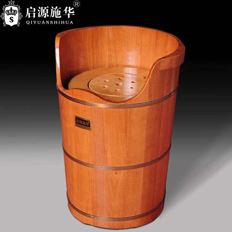 橡木足浴泡脚桶加热汗蒸熏蒸桶木质蒸汽洗脚木桶家用高深桶泡脚盆