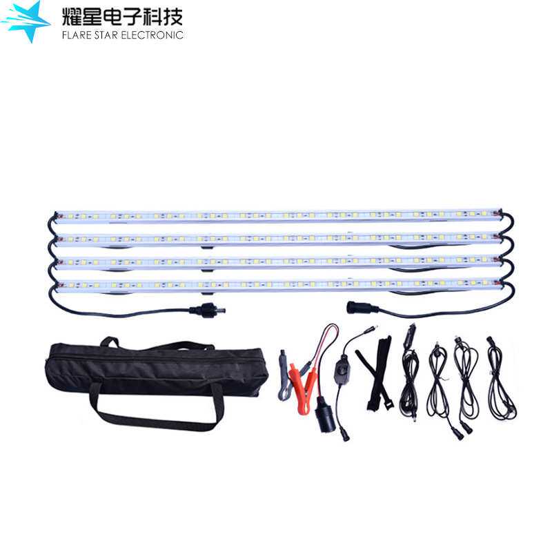 户外野营led帐篷铝条灯 点烟器取电可调节亮度 510mm白光4灯条