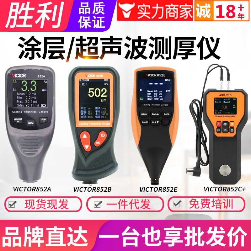 胜利涂层测厚仪VC852A/E/C油漆膜电镀层油漆面测量仪超声波测厚仪