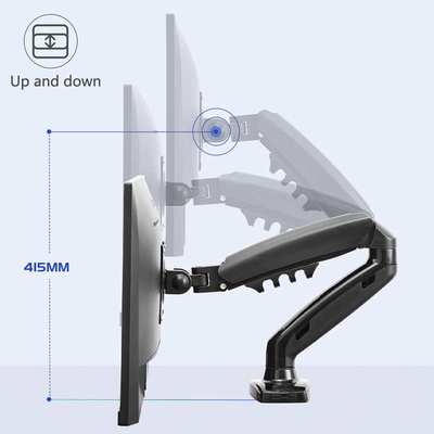 桌面显示器支架气压臂电脑屏幕底座铝合金增高架子Monitor Mount