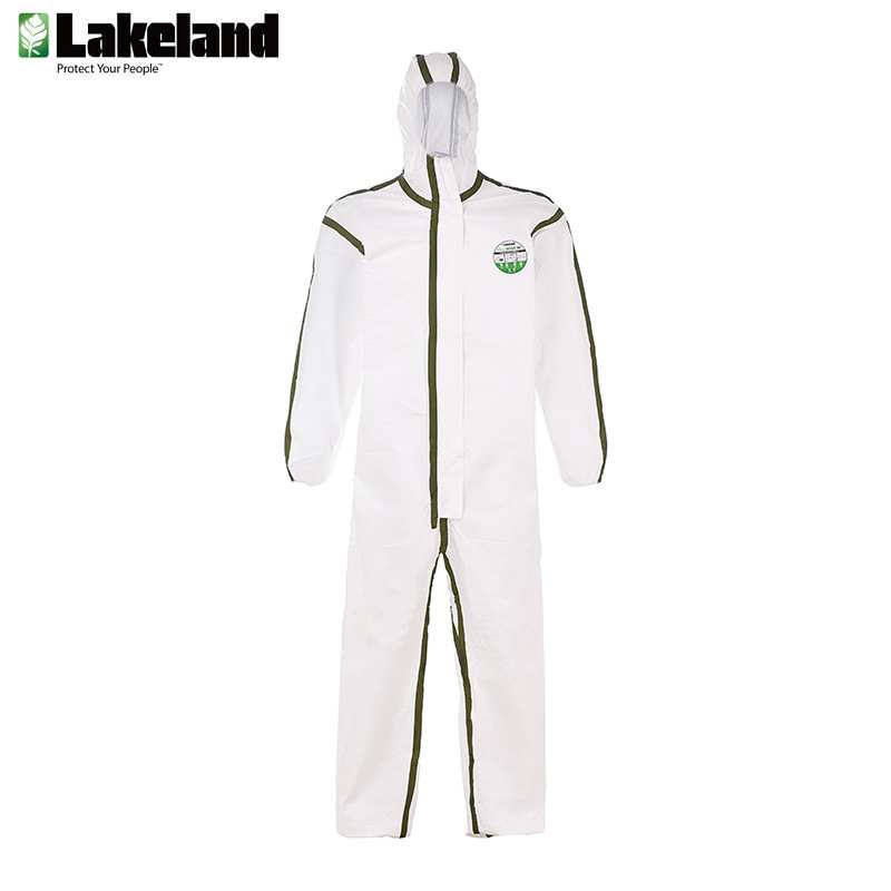 雷克兰lakeland一次性胶条连体防护服轻型防尘毒防化学飞溅隔离衣