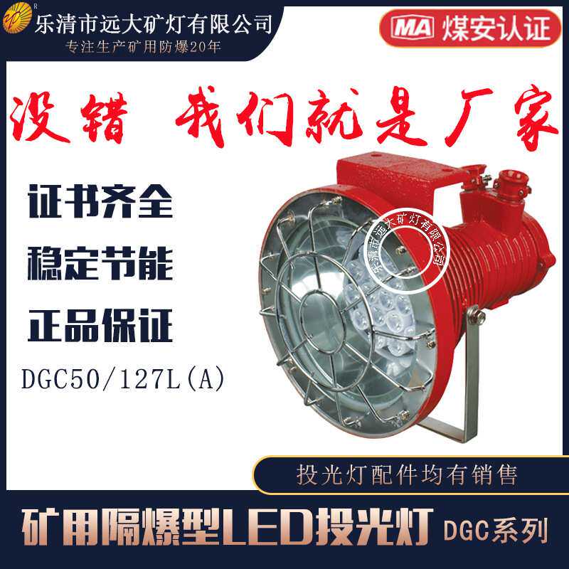 远大厂家供应矿用隔爆型LED投光灯DGC50/127L(A) 煤矿用防爆灯具