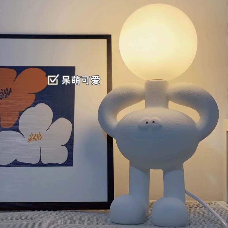 可爱大脚丫台灯北欧书桌客厅树脂摆件卧室床头ins少女网红小夜灯