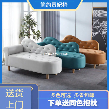 简约小户型单人双人贵妃椅服装店店铺科技布免水洗型迷你沙发贵妃