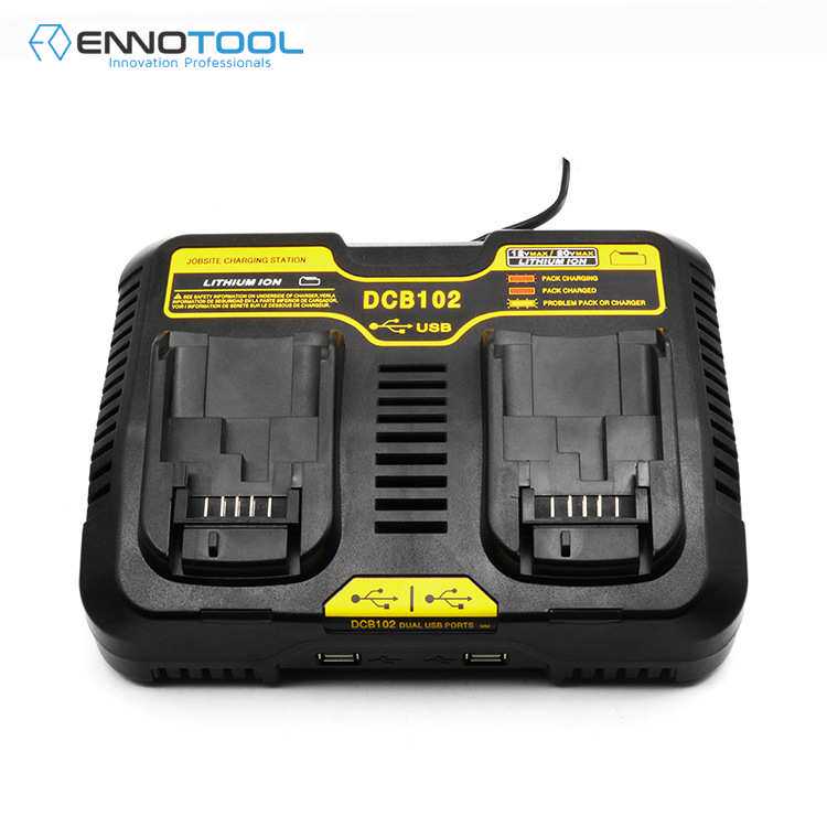 厂家供应适用得伟 12V-20V电动工具锂电池组充电器双充双USB