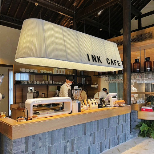 艺术灯日式餐饮饭店餐桌酒吧前台设计师简约咖啡店北欧布艺长条餐