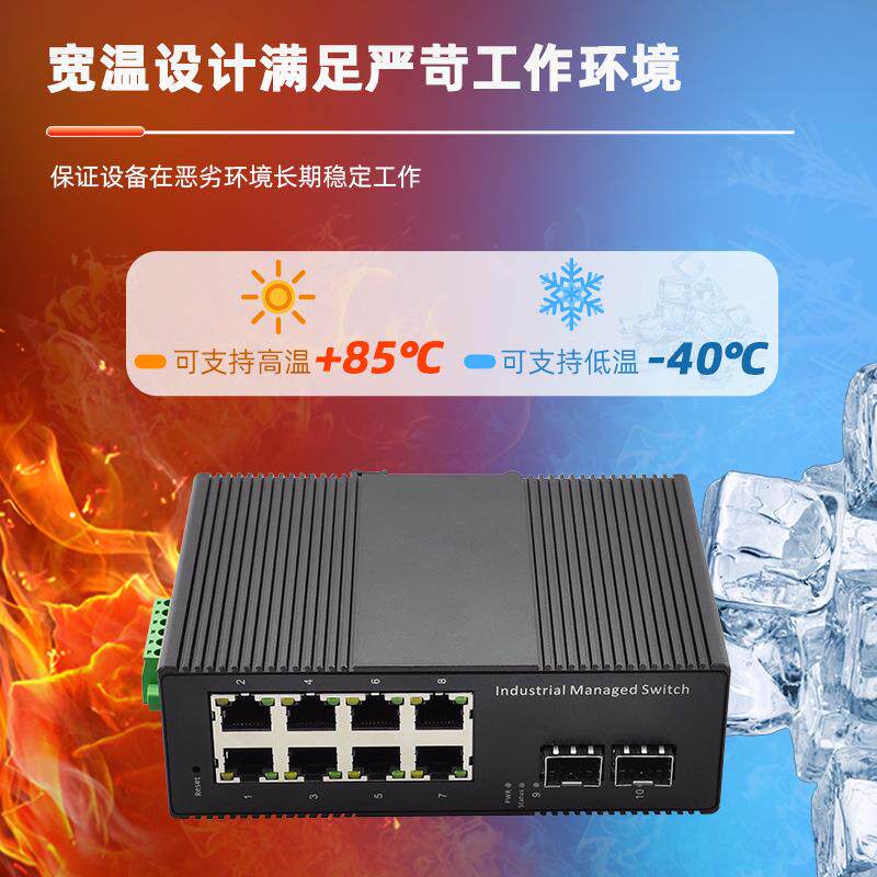 web网管型千兆2光4电/8电工业级交换机支持环路预防导轨式全千兆