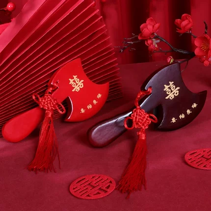 红色斧头结婚摆件婚房装扮红斧子婚礼新娘坐福压床斧乔迁纳