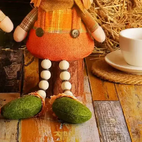 感恩节稻草人公仔系列装饰品枫叶草帽地精娃娃摆件