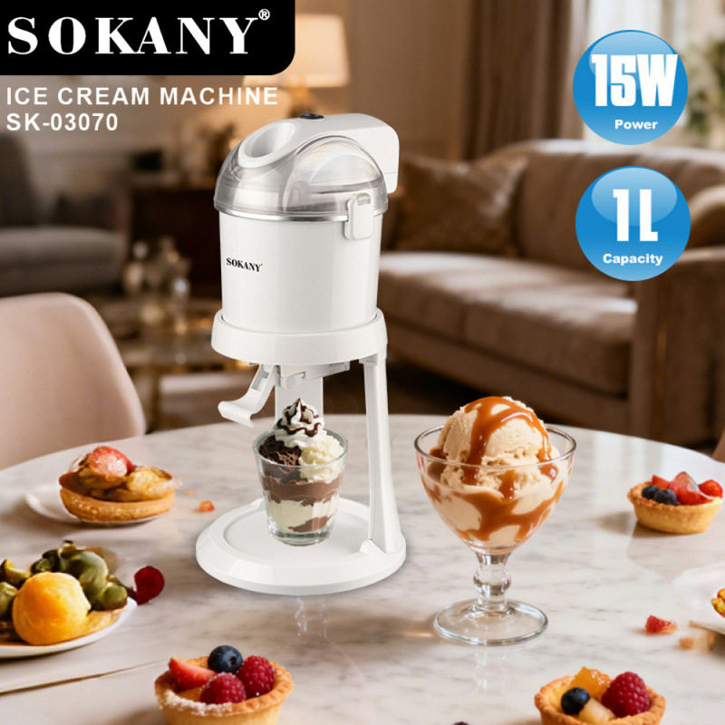 SOKANY跨境冰淇淋机家用小型冰激凌球杯夏季冰沙奶昔冷饮制作机