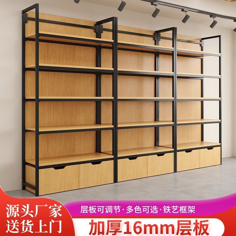 超市货架便利店展示架母婴多层置物架饰品零食文具店货架木质多层