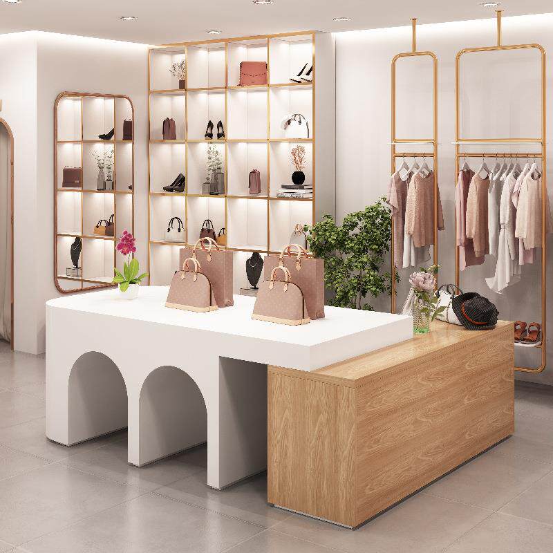 展示台服装店鞋子包包展示架中岛台饰品店展示桌柜现代简约流水台