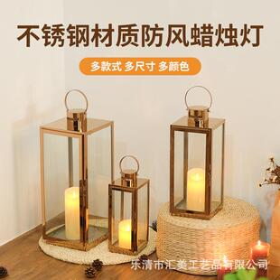 欧式防风烛台摆件油灯酥油灯灯盏蜡烛台落地风灯电子蜡烛灯笼灯罩